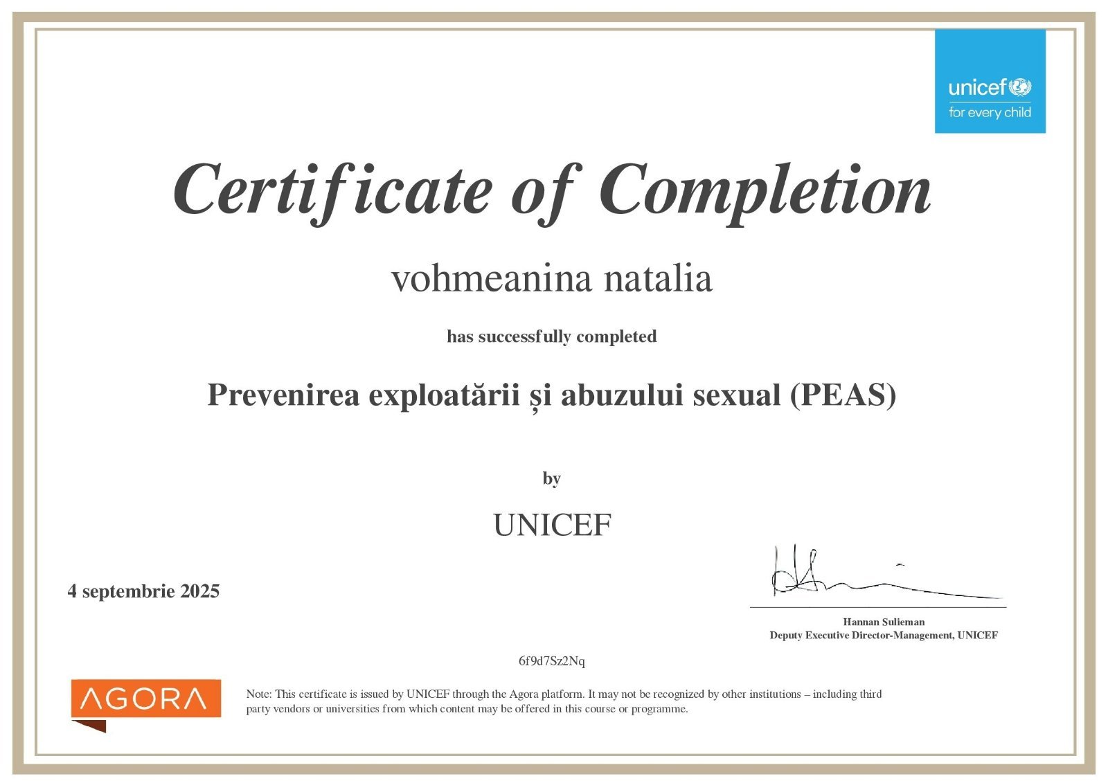 Certificate 3